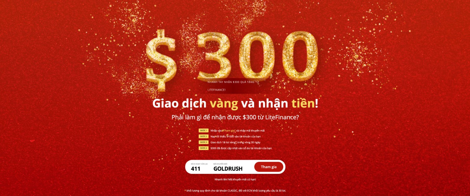 Giao dịch và nhận $300 tiền thưởng